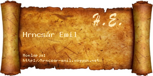 Hrncsár Emil névjegykártya