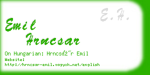 emil hrncsar business card